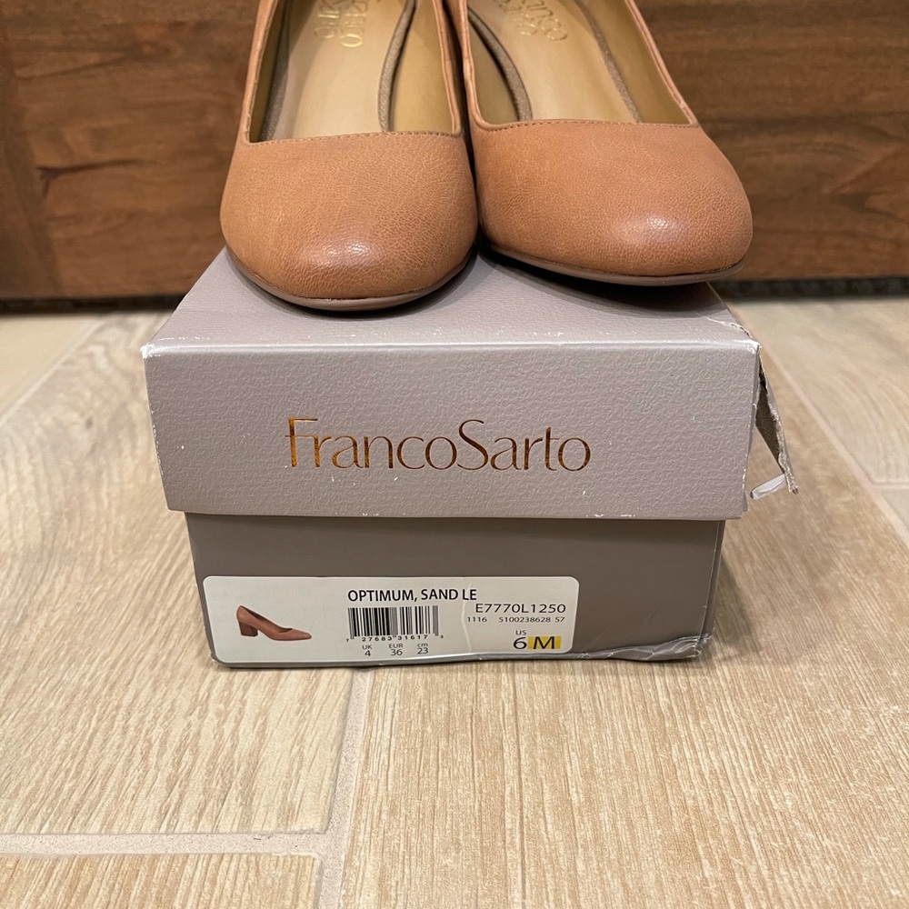 Franco Sarto Optimum Tan leather heels size 6 NWT - Picture 11 of 11